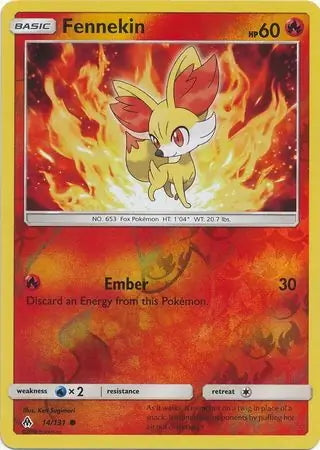 Forbidden Light Fennekin #14/131 reverse holo